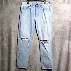 rag & bone Fit 2 Slim Jeans Men 38x34 Light Blue Benson Distressed Button Fly